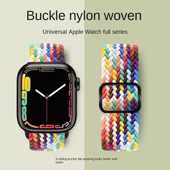 Эластичный тканый нейлоновый ремешок для умных Apple Watch 40, 41, 44, 45 мм Iwatch 1, 2, 3, 4, 5, 6, 7, регулируемый спортивный мягкий дышащий ремешок, аксессуары, браслет, браслет 38/40/41mm