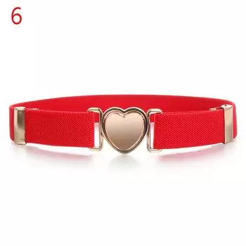 Эластичный тянущийся регулируемый пояс-сердце, пояс для платьев, эластичные пояса для девочек 6