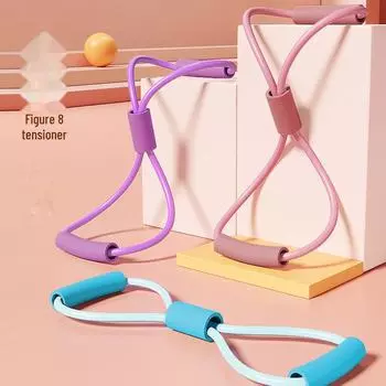 Эластичный тренировочный пояс для йоги и спины для дома — фитнес и поддержка осанки для женщин Ordinary 8-shaped puller синий