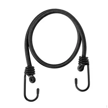 Эластичный трос с крючками, черный, прочный, для использования на открытом воздухе, для промышленных лодок, грузовых 24in