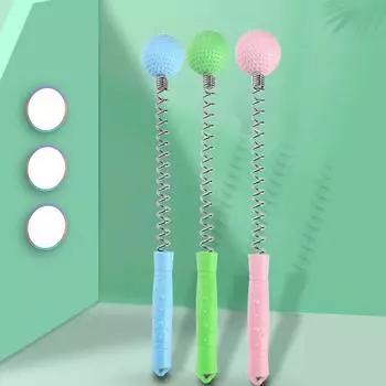 Эластичный ударный пружинный массажер, мяч для тела, массажный молоток, массажер с мячом-молотом, массажер с мячом для гольфа зелёный