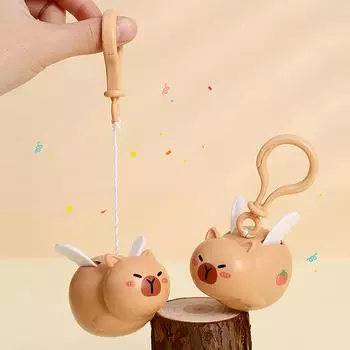 Эластичный выдвижной брелок для ключей с изображением куклы-мушки Капибары, подвесной телескопический брелок для детей