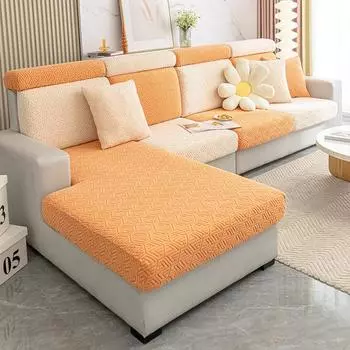 Эластичный жаккардовый нескользящий простой современный чехол для дивана, универсальный универсальный утолщенный чехол для сиденья, набор подушек, чехол 65-85cm*65-95cm*5-20cm светло-серый