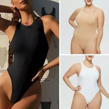 Эластичный женский боди с треугольным вырезом и круглым вырезом, сексуальный однотонный облегающий боди без рукавов S абрикосовый