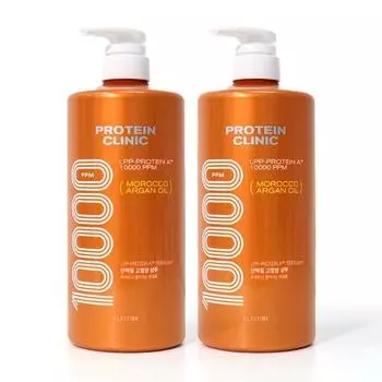 Эластиновый протеиновый шампунь Clinic Protein с высоким содержанием питательных веществ, цветочный мускусный аромат, 1 л, 2 упаковки