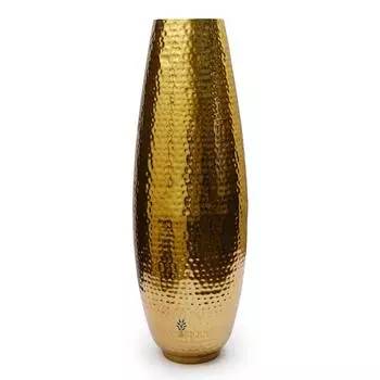 Элегантная 23-дюймовая золотая кованая железная напольная ваза - Современный декоративный акцент для дома, офиса и оформления мероприятий (Золото)