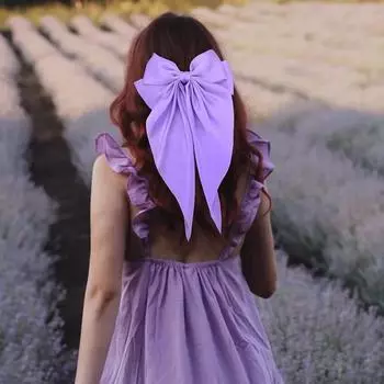 Элегантная атласная заколка с бантом, женская модная заколка с бантом и лентой для девочек, зажим для хвоста, аксессуары для волос, аксессуары для волос для девочек розовый