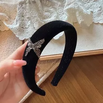 Элегантная бархатная повязка на голову с бантом, полностью расшитая бисером, «Звездная ночь», ретро-повязка для женщин, высокое качество, ободок для волос