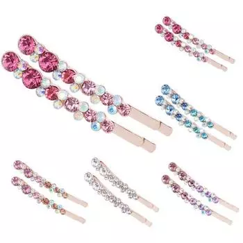 Элегантная блестящая заколка для волос со стразами, зажим для женщин, модный вечерний коктейльный декор синий