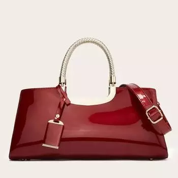 Элегантная большая женская сумка, модная сумка-тоут на молнии с двойной ручкой, кошелек 34x11x15cm красный