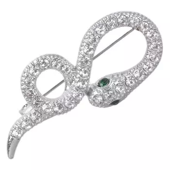 Элегантная брошь для женщин с деталями из стразов. Брошь-заявление. Текстура сплава. Идеально подходит для платьев и костюмов. серебряный