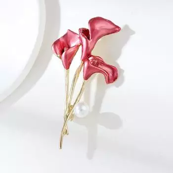 Элегантная брошь «Калла Лилия» ручной работы, эмалированный цвет, циркониевое растение, брошь, легкая роскошь, темперамент, высококачественные аксессуары для булавки