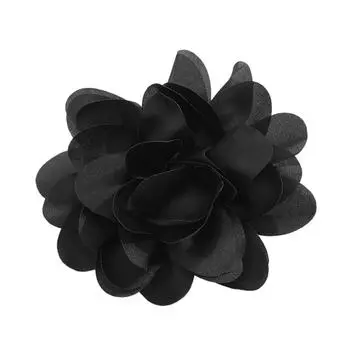 Элегантная брошь-клипса в виде тканевого цветка, красивая тканевая булавка на лацкан, аксессуар, брошь, ювелирное изделие для женского гардероба 2 чёрный
