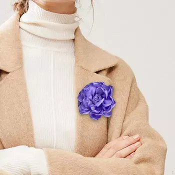 Элегантная брошь-роза из ткани для женских аксессуаров для волос бежевый