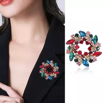 Элегантная брошь в форме баугинии, разноцветные искусственные стразы, инкрустированная брошь, шелковая шаль, пряжка, наряд, значок