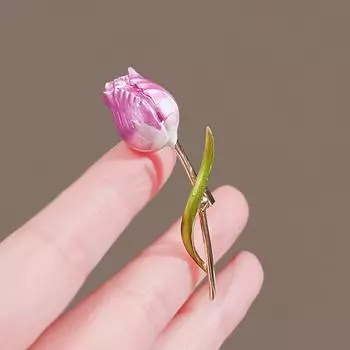 Элегантная брошь в виде цветка тюльпана, булавки для модного цветочного корсажа, булавки для шарфа, одежда, букет, броши, ювелирные аксессуары для свадебных женщин, свадебный костюм для девочек фиолетовый
