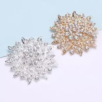 Элегантная брошь-венок со стразами, женский винтажный аксессуар для булавки золотистый