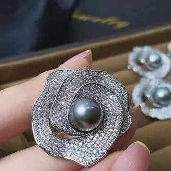 Элегантная брошь-венок своими руками: Булавка для корсажа из позолоченной меди с цирконием и жемчугом