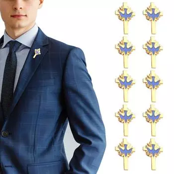 Элегантная булавка с крестами в виде голубей, уникальная брошь с крестами в виде голубей, украшение, индивидуальный значок, булавка для ежедневного ношения белый