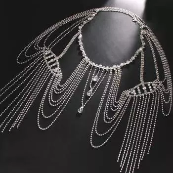 Элегантная цепочка на плечо со стразами, регулируемое многорядное ожерелье для тела, для вечеринок и свадебного украшения