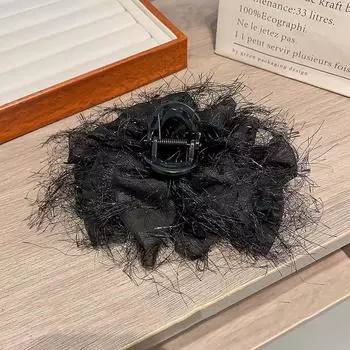 Элегантная черная заколка для волос с блестящими стразами в виде звездного облака для женщин, двусторонняя заколка-бабочка для хвостика, аксессуары для волос, подарки