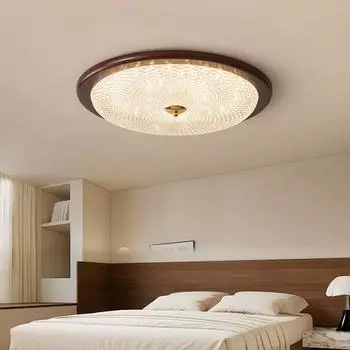 Элегантная деревянная лампа: Стильный ретро-американский дизайн для спальни, гостиной или столовой — приятное для глаз освещение. Full Spectrum - Three-color Dimming