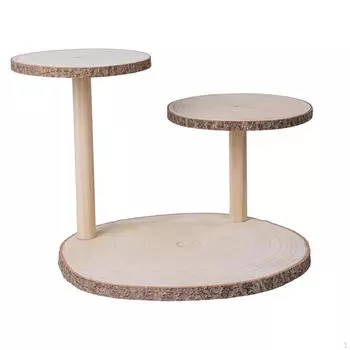 Элегантная деревянная подставка для десерта с цветочными акцентами 2 tier