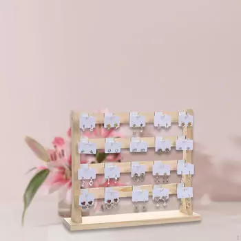 Элегантная деревянная подставка для украшений со сменными крючками 5 Tier