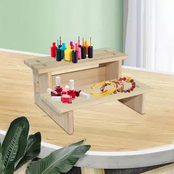 Элегантная деревянная подставка для ювелирных изделий, фигурок и украшений 2 Layer 20cm