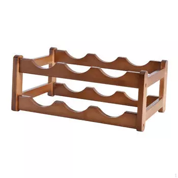 Элегантная деревянная винная стойка для домашнего декора и хранения 2 Layers 6 Bottles