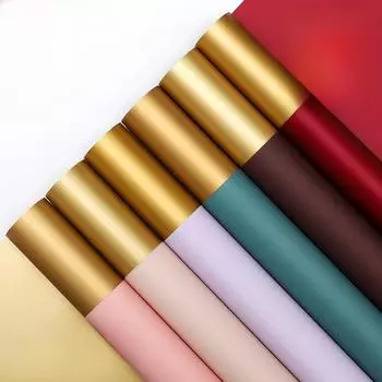 Элегантная двухцветная золотая упаковочная бумага для цветочного букета