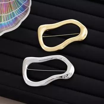 Элегантная европейская и американская овальная брошь неправильной формы — гладкий, роскошный, высококачественный осенне-зимний модный аксессуар для женщин.