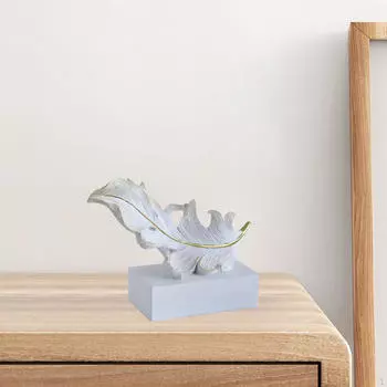 Элегантная фигурка из перьев для домашнего декора White 9.5x8.2x21cm