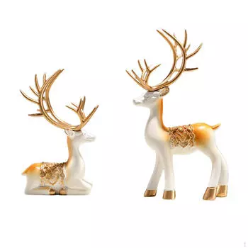 Элегантная фигурка оленя для декора домашнего офиса оранжевый