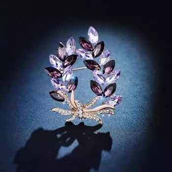 Элегантная фиолетовая брошь-цветок, классическая роскошная булавка для делового костюма для женщин и девочек, универсальная брошь, аксессуары для одежды