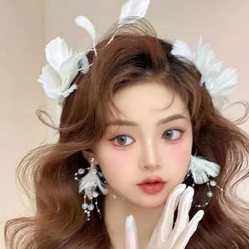 Элегантная фотография повязка на голову вуаль свадебные аксессуары для волос изысканный головной убор невесты женщины Style3