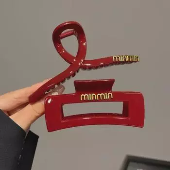 Элегантная французская красная заколка-акула для женщин