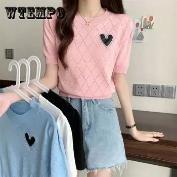 Элегантная футболка, женские летние топы, женская футболка Mujer Camisetas, трикотажная одежда, футболка Haut Femme синий