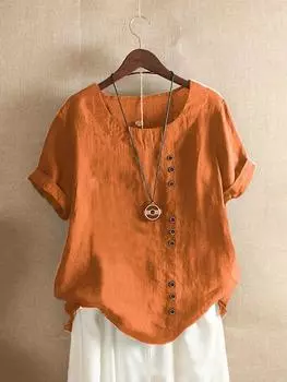 Элегантная хлопковая рубашка на пуговицах для женщин - однотонная, идеально подходит для весны/осени S жёлтый