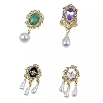 Элегантная хрустальная брошь, искусственный жемчуг, булавки для лацканов, модная бахрома, кулон, брошь, свадебные подарки фиолетовый