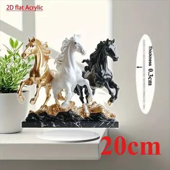 Элегантная хрустальная лошадь в богемном стиле, плоский акрил 2D, украшение для домашнего стола, подходит для гостиной, офиса, вечеринки, Рождества, Хэллоуина 20cm