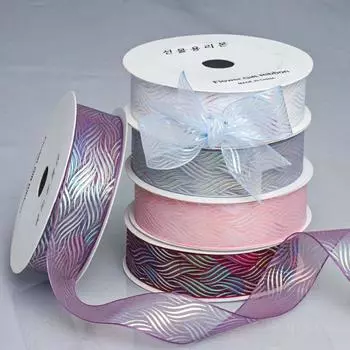 Элегантная и изысканная прозрачная лента для свадебного подарка Лента ручной работы для упаковки цветов Материал для украшения Цветочные ленты Поделки Изготовление лент 3cm*20 Yards