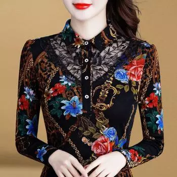 Элегантная и модная кружевная рубашка для женщин, утягивающий и молодежный топ S