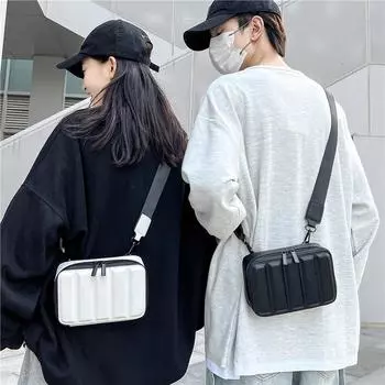 Элегантная и модная сумка через плечо из полиуретана с застежкой-молнией и жестким корпусом, новая, простая и универсальная, маленькая квадратная сумка
