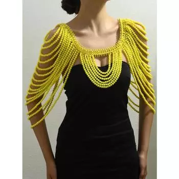 Элегантная и универсальная женская шаль ручной работы, расшитая бисером из искусственного жемчуга — идеально подходит для свадеб, банкетов и в любое время года.