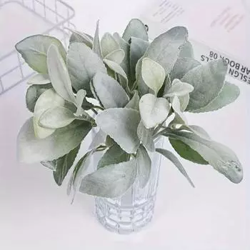 Элегантная имитация листьев ушек ягненка, искусственные растения ручной работы, декор для свадебной вечеринки 24cm