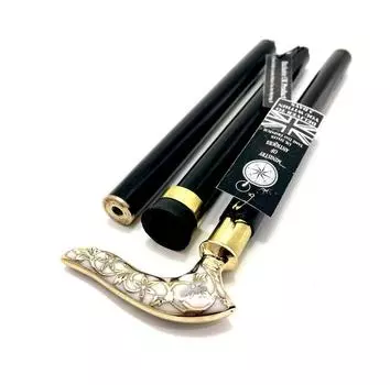 Элегантная изогнутая ручка, античный дизайн, латунь, стильная складная трость из твердой древесины, изогнутая ручка в виде цветка, дизайнерская деревянная трость ВСЕХ РАЗМЕРОВ