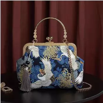 Элегантная китайская этническая сумка-чеонгсам в стиле ретро - золотая сумка через плечо