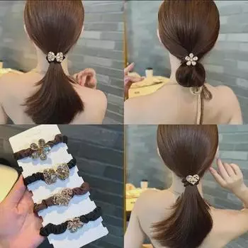 Элегантная корейская черная резинка для волос и аксессуар для хвоста