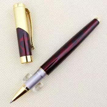 Элегантная красивая ручка-роллер Jinhao 9009 Claret & Golden